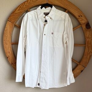 Ariat Men's White Long Sleeve Button-Down Dress Shirt